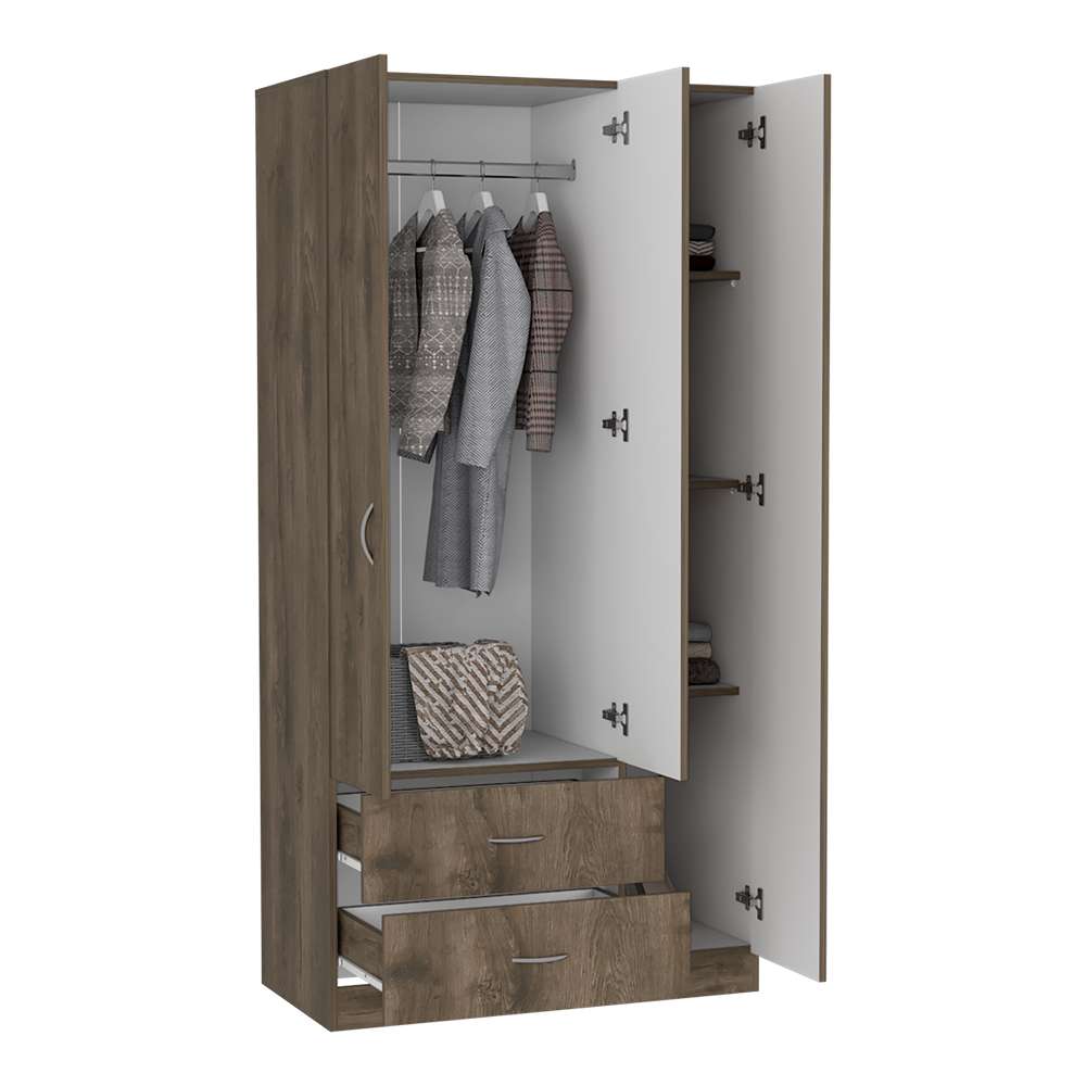 Closet Austral Bellota 90x180cm con 2 Cajones con 3 Entrepaños - Closets | Bylmo