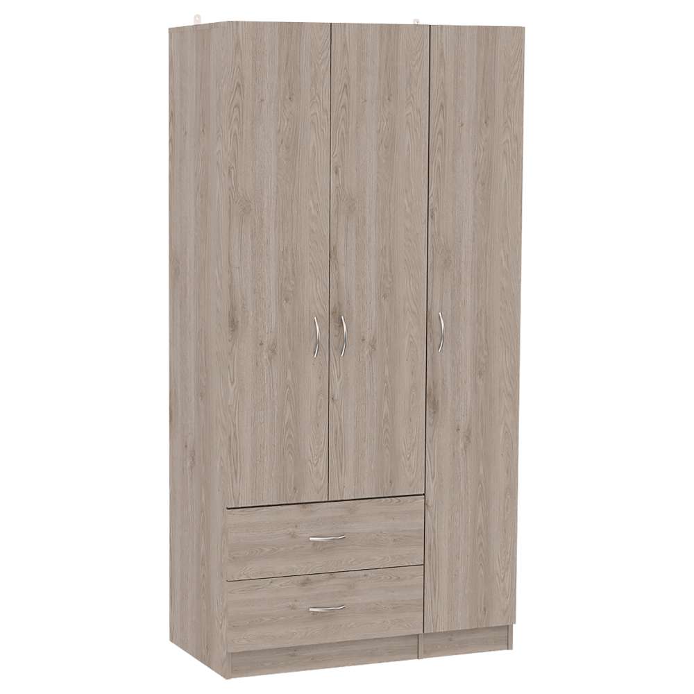 Closet Austral Ceniza 90x180cm con 2 Cajones con 3 Entrepaños - Closets | Bylmo