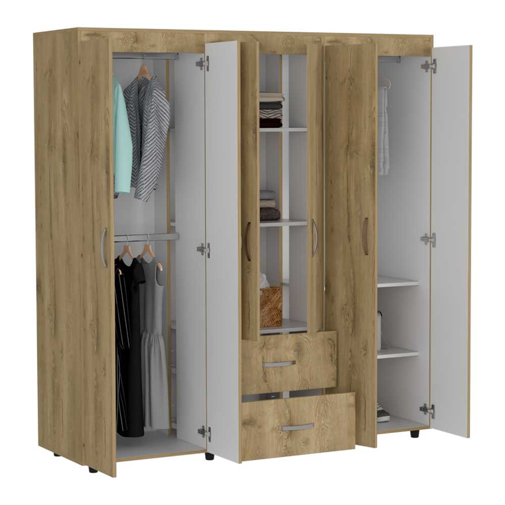 Closet Bariloche Macadamia 170x180cm con 2 Cajones con 4 Entrepaños - Closets | Bylmo