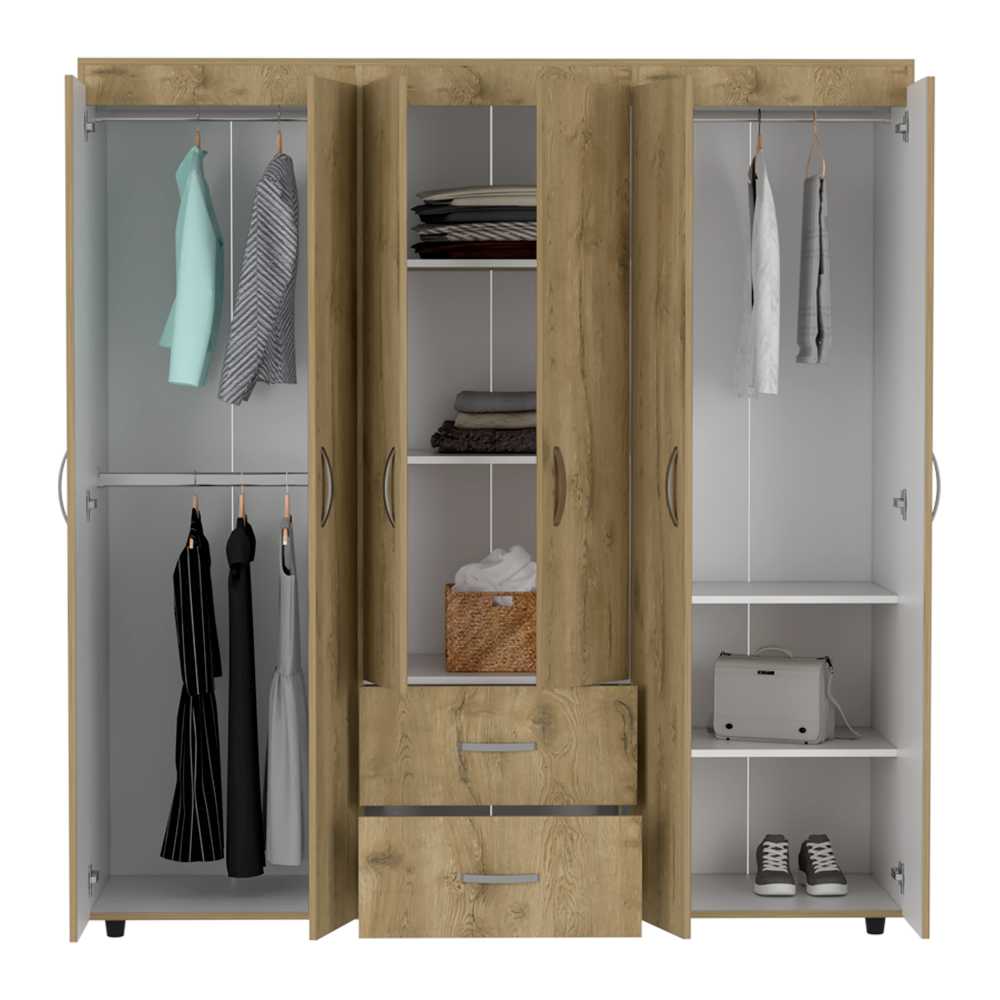 Closet Bariloche Macadamia 170x180cm con 2 Cajones con 4 Entrepaños - Closets | Bylmo