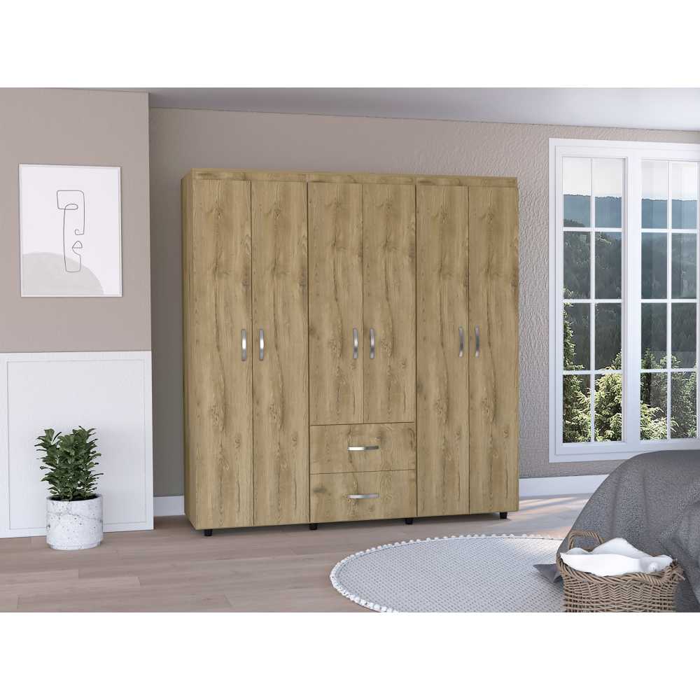 Closet Bariloche Macadamia 170x180cm con 2 Cajones con 4 Entrepaños - Closets | Bylmo
