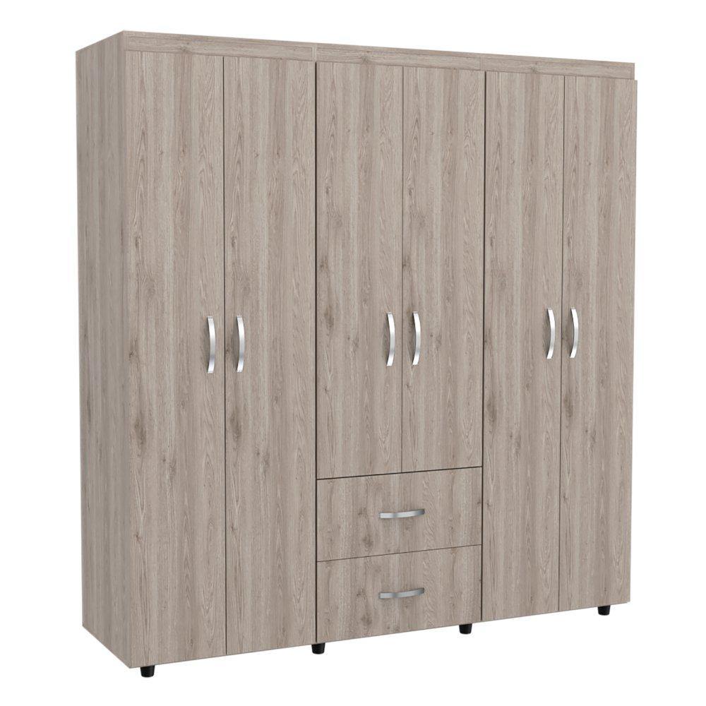 Closet Bariloche Ceniza 170 cm con Seis Puertas y Dos Cajones - Closets | Bylmo
