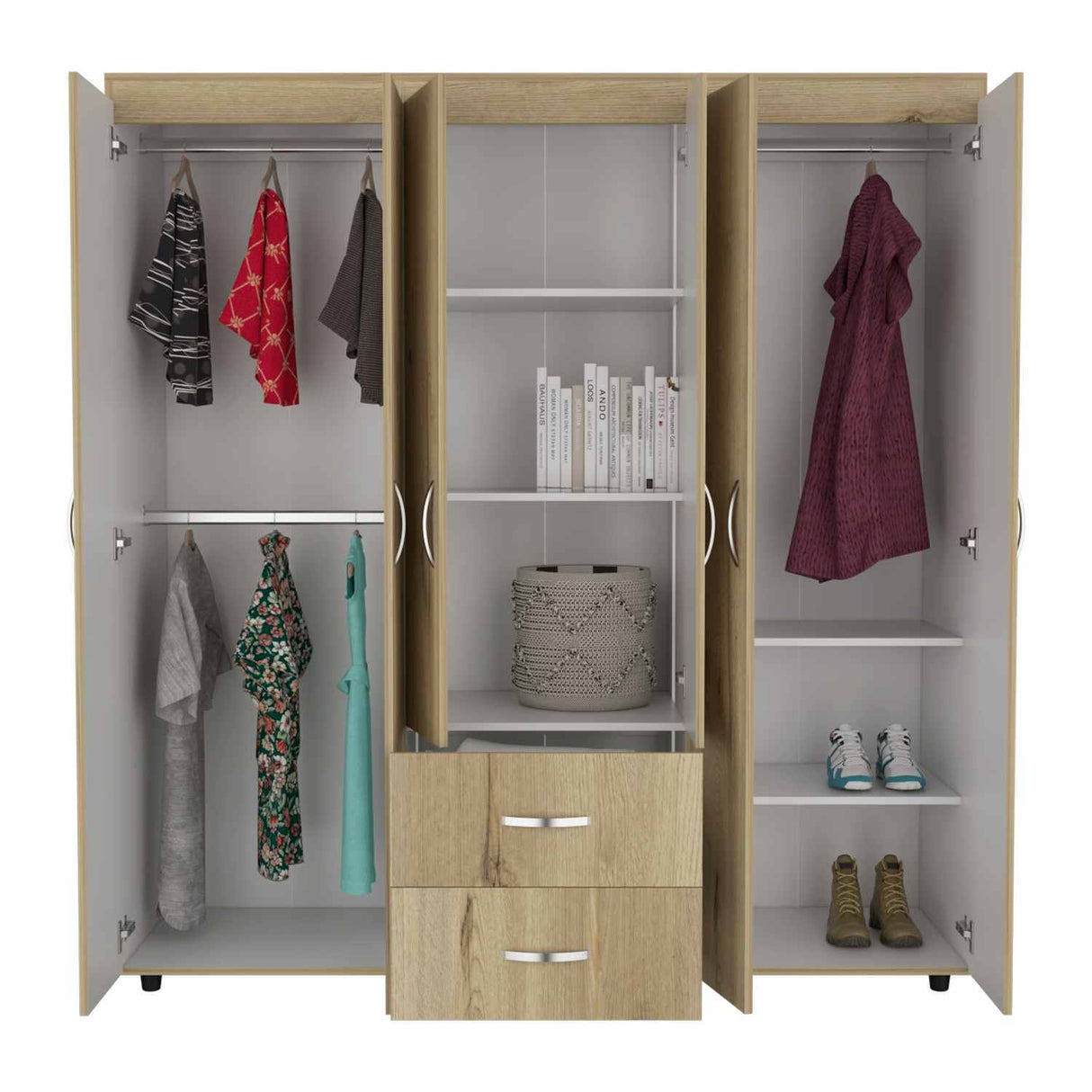 Closet Bariloche Duna 170x180cm con 2 Cajones con 4 Entrepaños - Closets | Bylmo