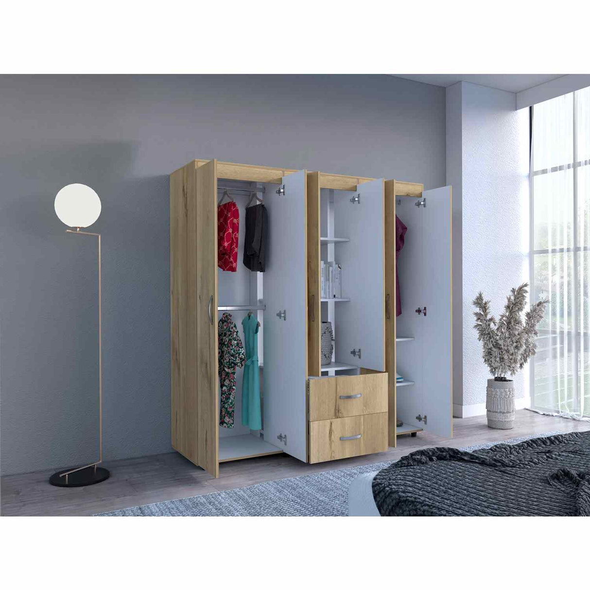 Closet Bariloche Duna 170x180cm con 2 Cajones con 4 Entrepaños - Closets | Bylmo