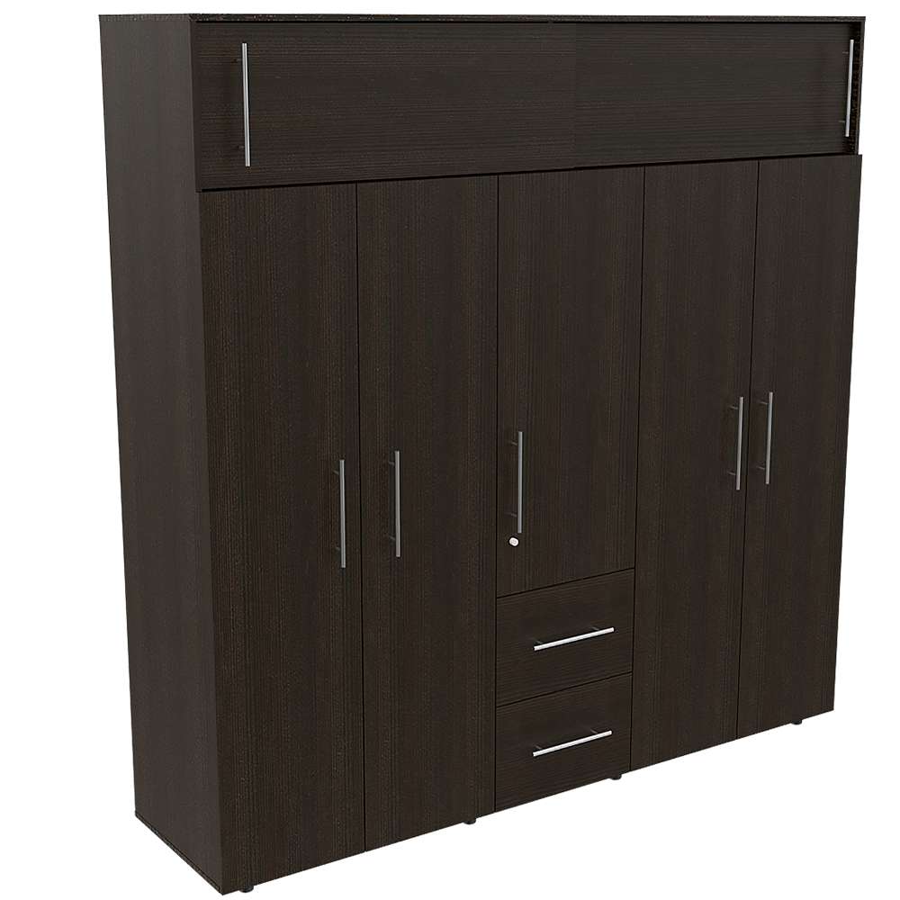 Closet Bigaf Wengue 200 cm con Siete Puertas y Tres Cajones - Closets | Bylmo