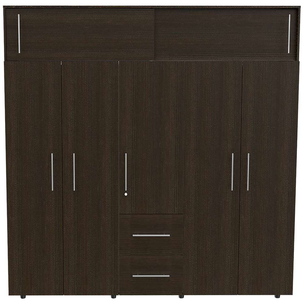 Closet Bigaf Wengue 200 cm con Siete Puertas y Tres Cajones - Closets | Bylmo