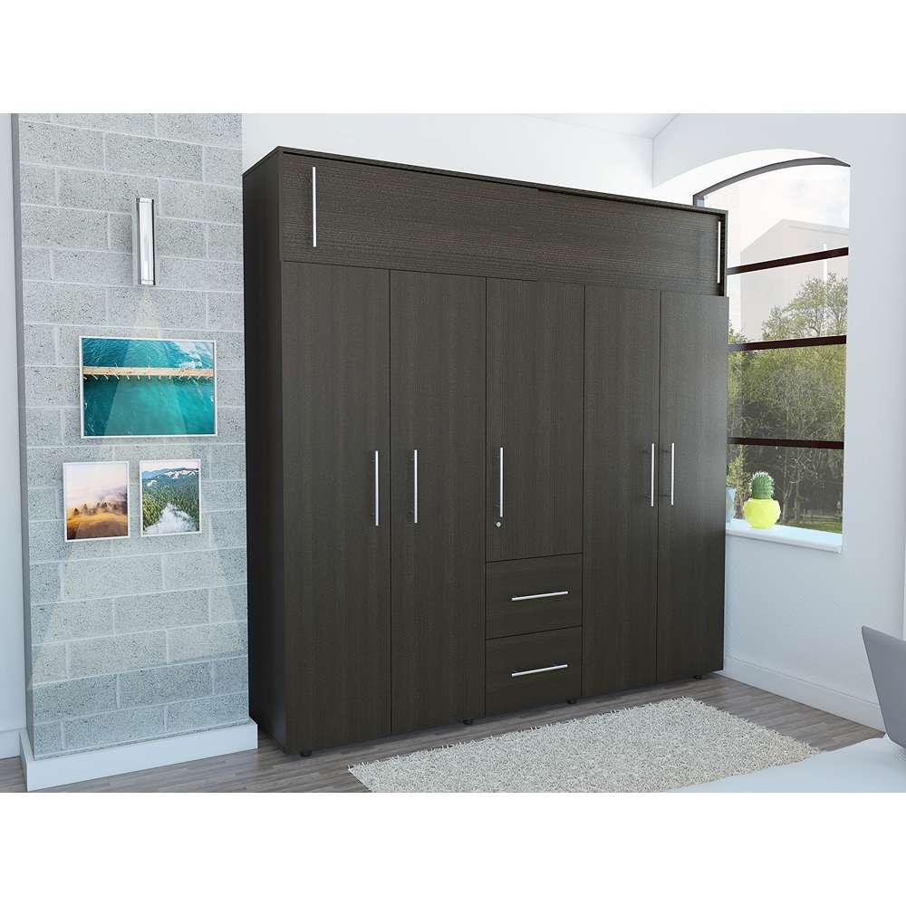 Closet Bigaf Wengue 200 cm con Siete Puertas y Tres Cajones - Closets | Bylmo