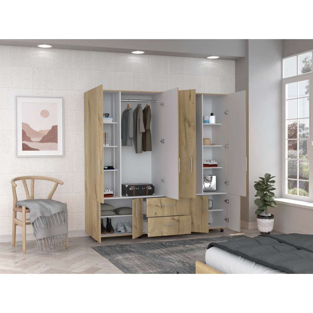 Closet Cantelmo Duna 200 cm con Ocho Puertas y Dos Cajones - Closets | Bylmo