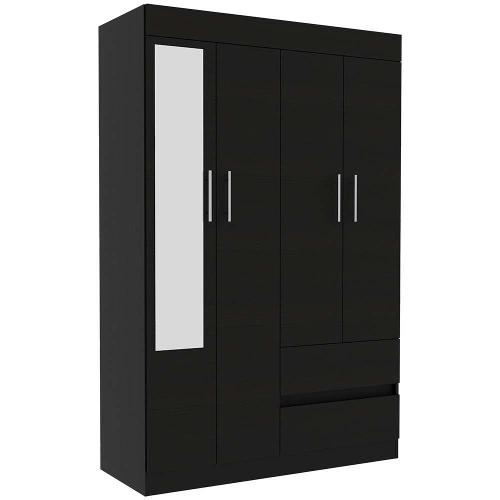 Closet Caoba Wengue 120 cm con Cuatro Puertas y Dos Cajones - Closets | Bylmo