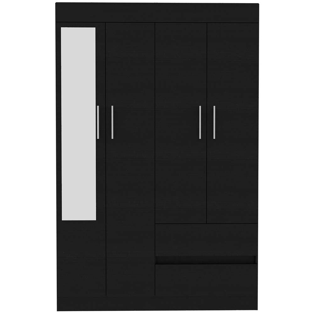 Closet Caoba Wengue 120 cm con Cuatro Puertas y Dos Cajones - Closets | Bylmo