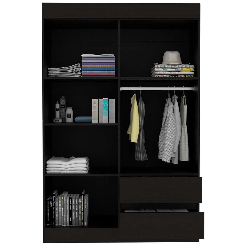 Closet Caoba Wengue 120 cm con Cuatro Puertas y Dos Cajones - Closets | Bylmo