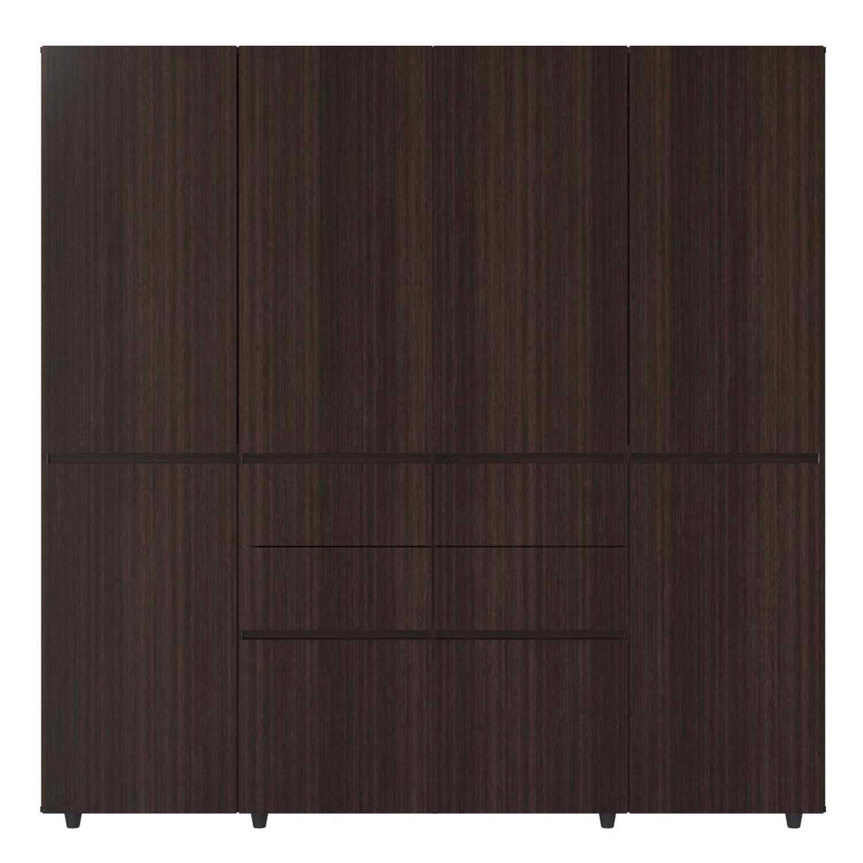 Closet D y B Wengue 200 cm con Cajones, Puertas, Colgadero y Entrepaños - Closets | Bylmo