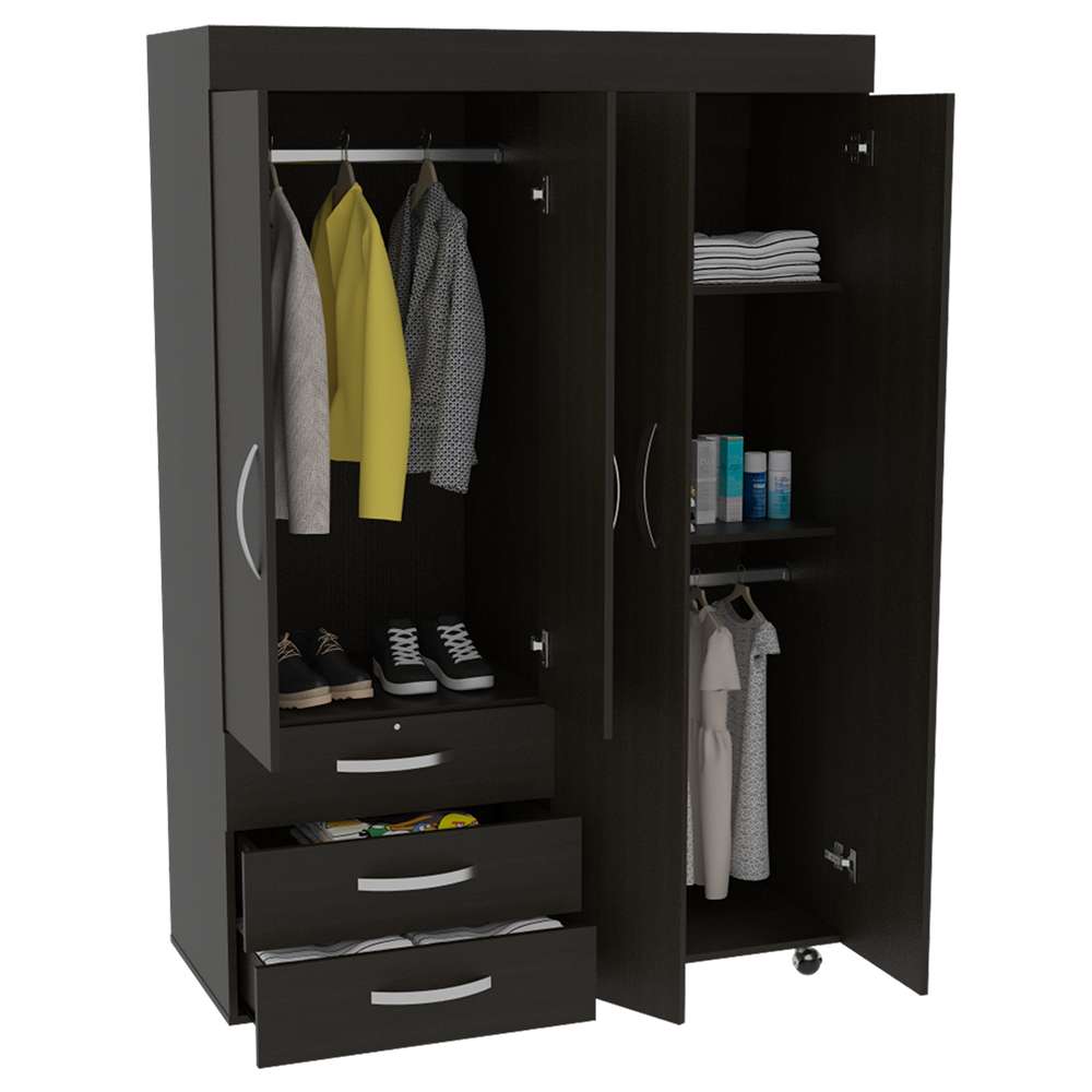 Closet Denver Wengue 119 cm con Cuatro Puertas y Dos Cajones - Closets | Bylmo
