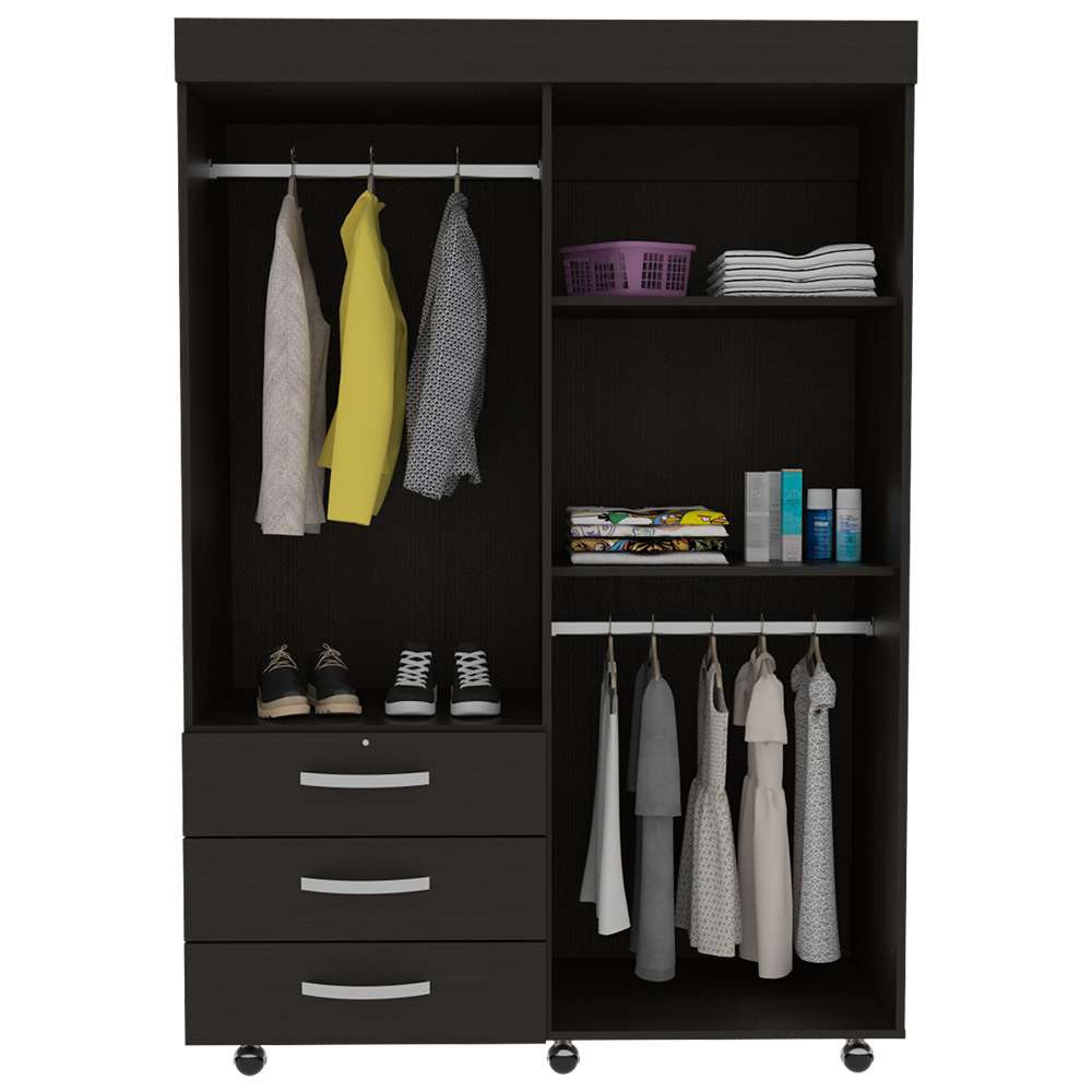 Closet Denver Wengue 119 cm con Cuatro Puertas y Dos Cajones - Closets | Bylmo