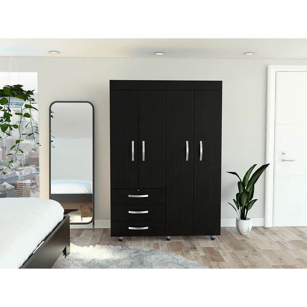 Closet Denver Wengue 119 cm con Cuatro Puertas y Dos Cajones - Closets | Bylmo