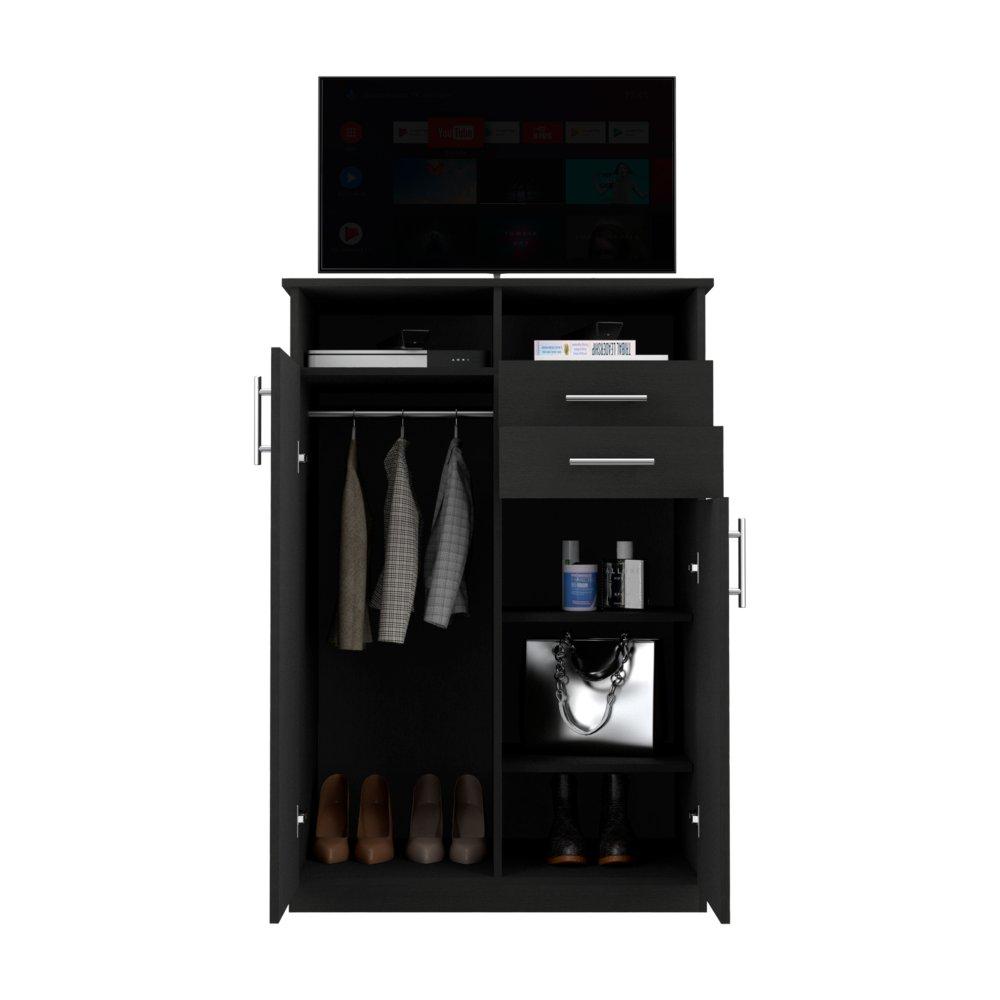 Closet Eco Wengue 83x122.2cm con 2 Cajones con 2 Entrepaños con Espacio para TV - Muebles para TV | Bylmo