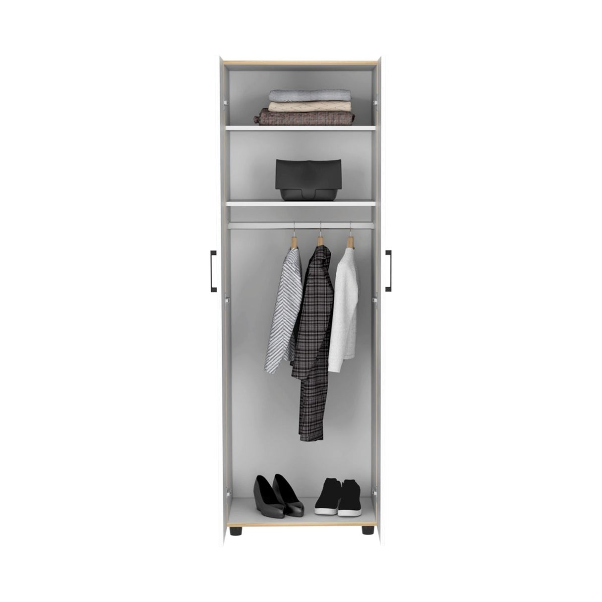 Closet Eter Blanco 60 cm con Dos Puertas, Entrepaños y Colgadero - Closets | Bylmo