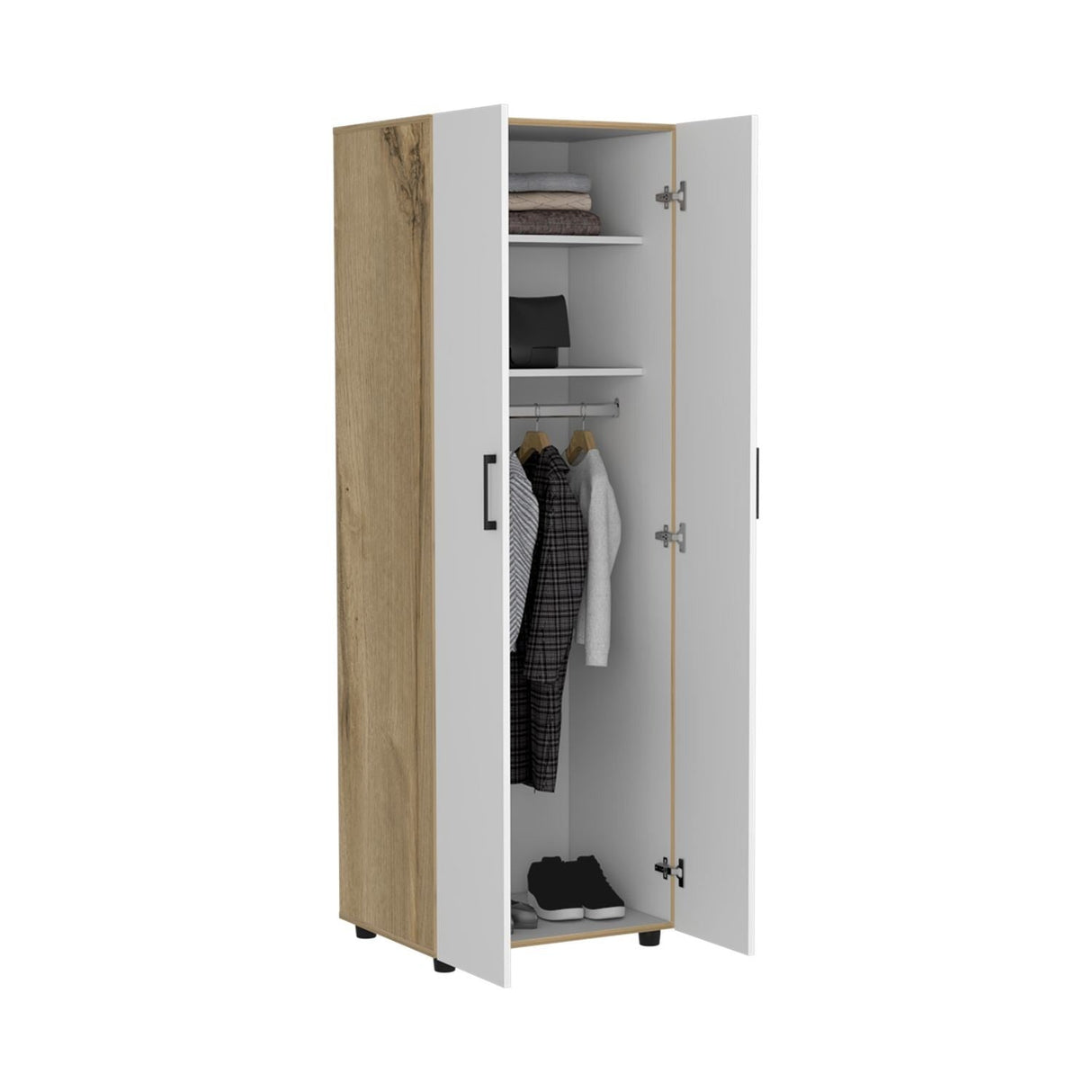 Closet Eter Blanco 60 cm con Dos Puertas, Entrepaños y Colgadero - Closets | Bylmo