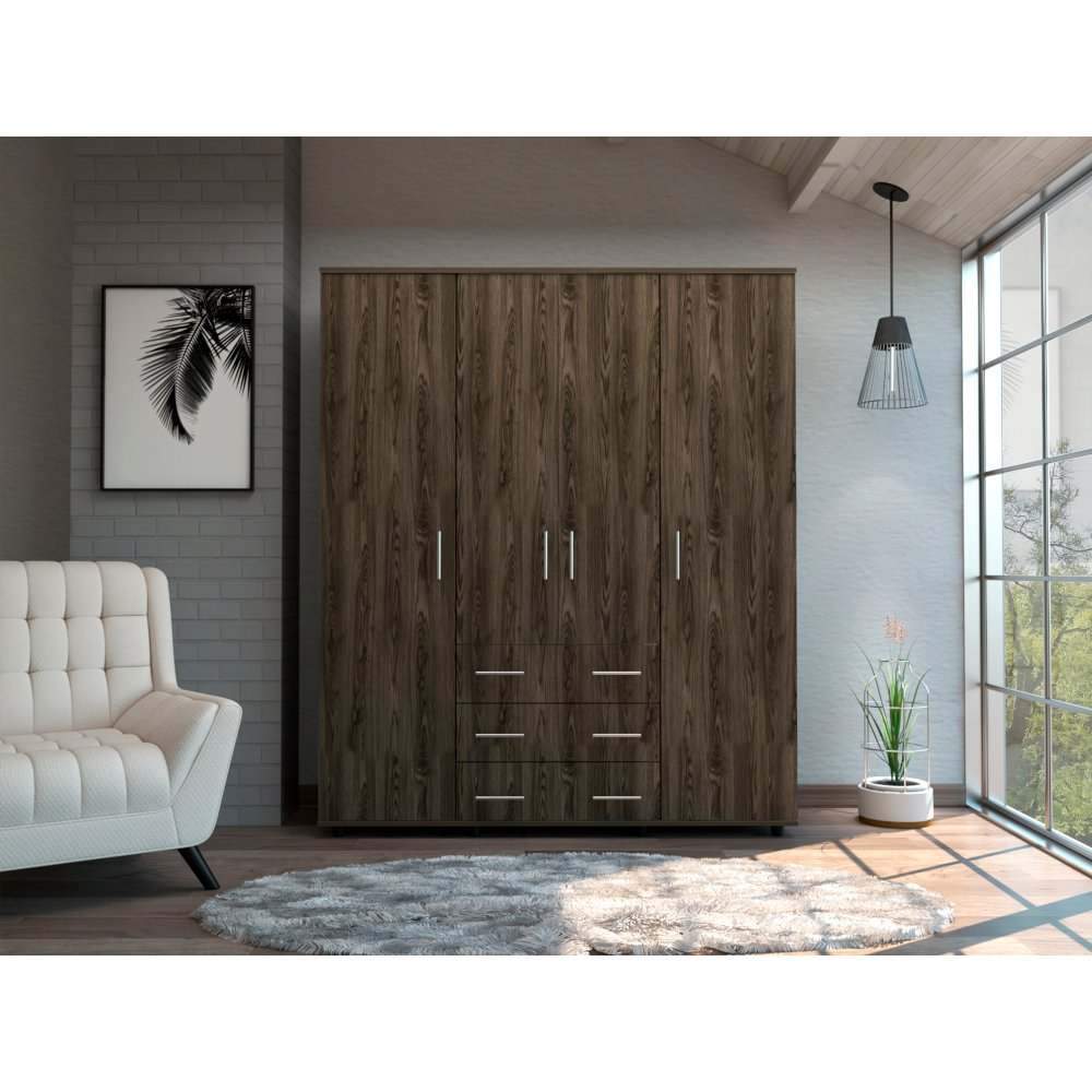 Closet Milan y Blanco 150x179cm con 6 Cajones con 2 Entrepaños - Closets | Bylmo