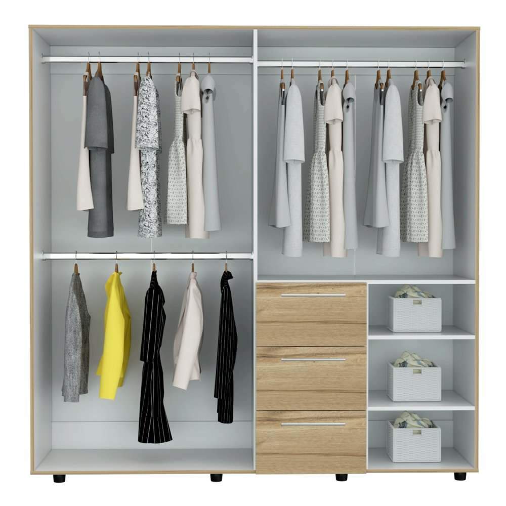 Closet Harlem Duna 180 cm con Cuatro Puertas y Tres Cajones - Closets | Bylmo