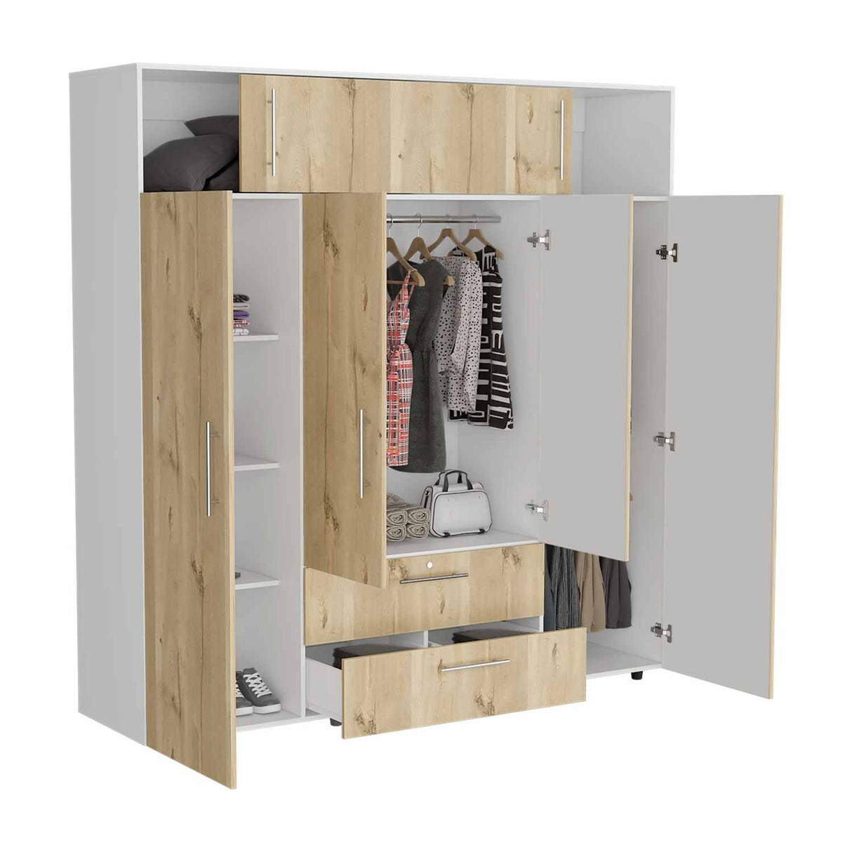 Closet Hogar Basic Duna 200 cm con Dos Cajones y Colgadero de Ropa - Closets | Bylmo