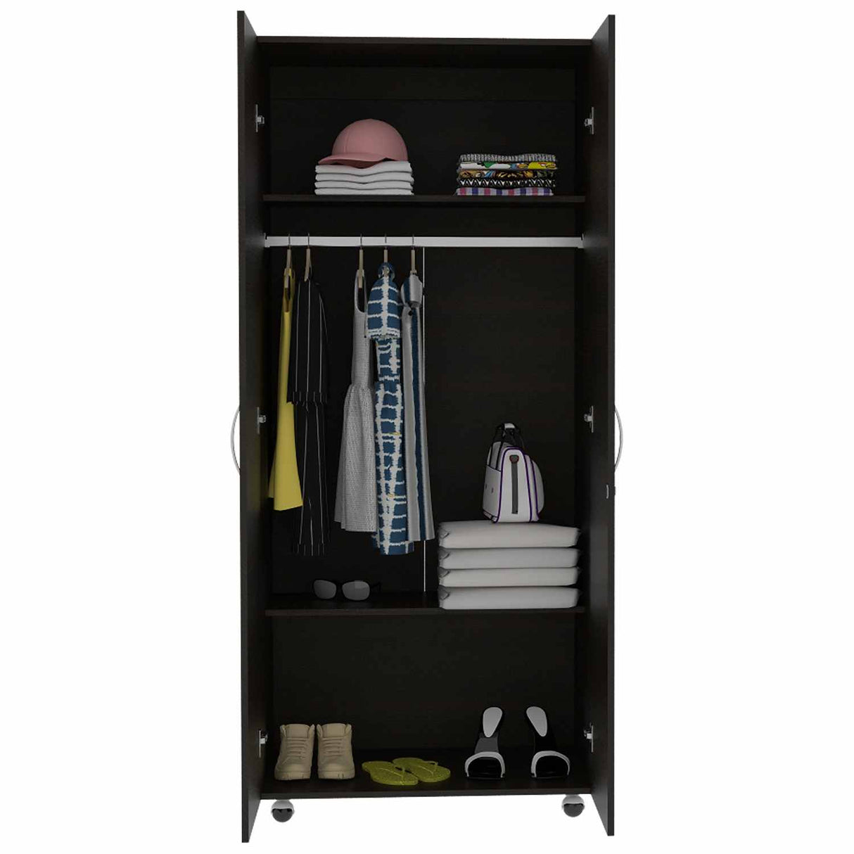 Closet Hogar Basic Wengue 80 cm Con Colgadero de Ropa y Entrepaños - Closets | Bylmo