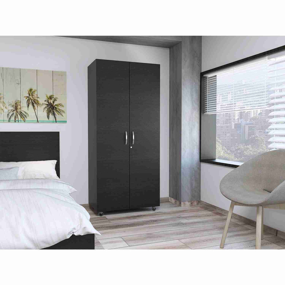 Closet Hogar Basic Wengue 80 cm Con Colgadero de Ropa y Entrepaños - Closets | Bylmo