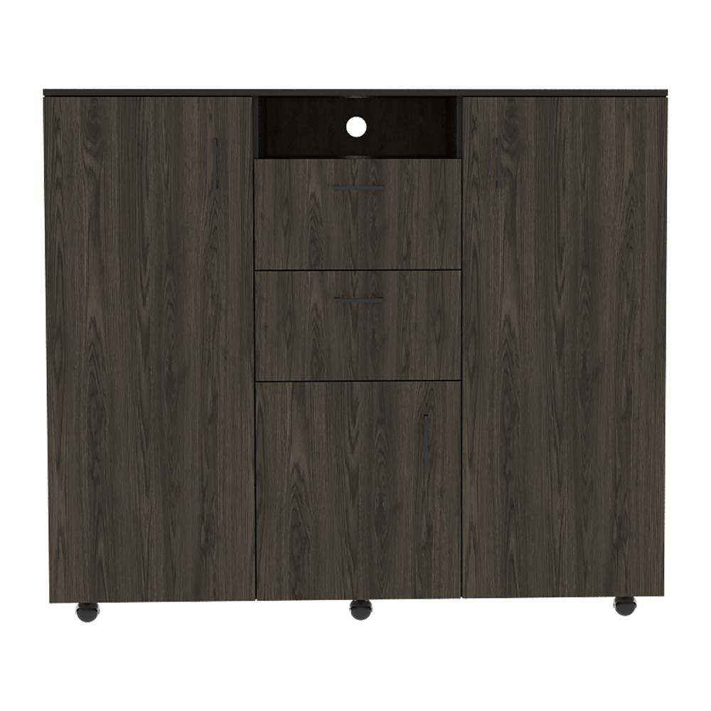 Closet Letna Coñac 140 cm con Tres Puertas y Dos Cajones - Closets | Bylmo