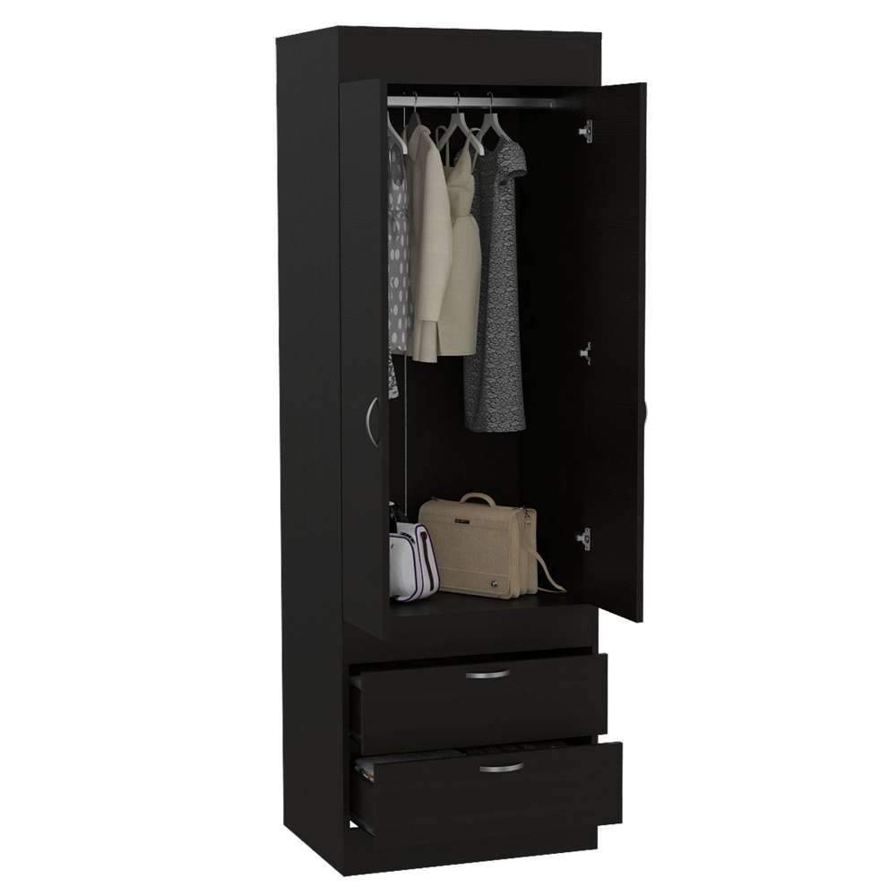 Closet Lisboa Wengue 59.2x179cm con 2 Cajones sin Entrepaños - Closets | Bylmo