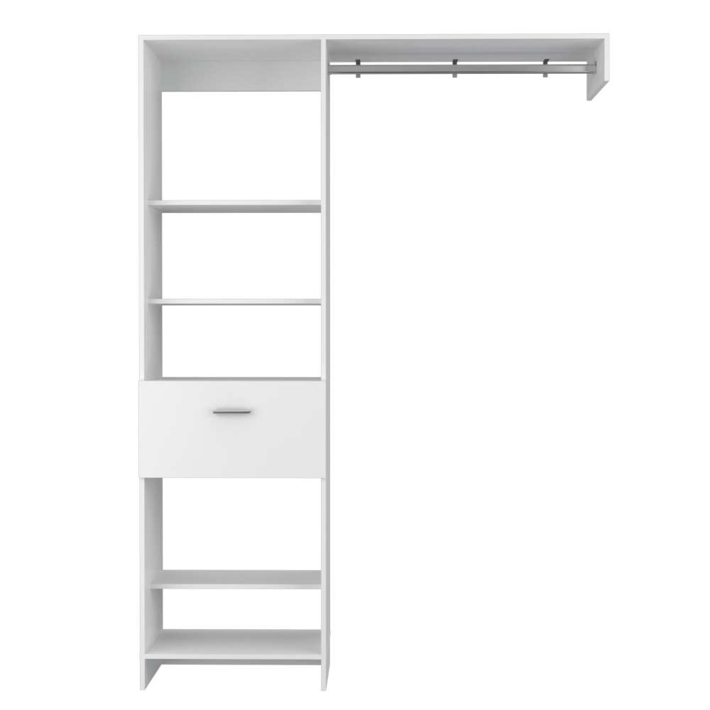 Closet Manchester Blanco 150x210cm con 1 Cajones con 3 Entrepaños - Closets | Bylmo