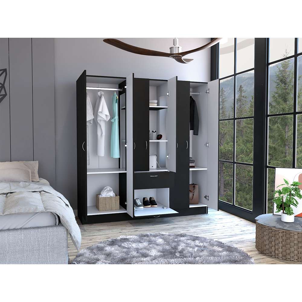 Closet Mitú Wengue 162 cm con Siete Puertas y un Cajón - Closets | Bylmo