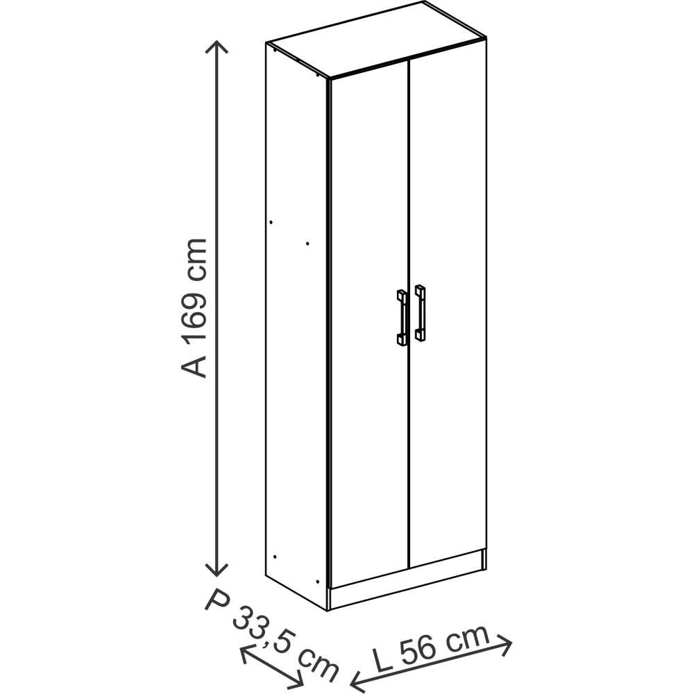Alacena Ajara Blanco 56x169cm con Dos Puertas - Muebles Organizadores | Bylmo