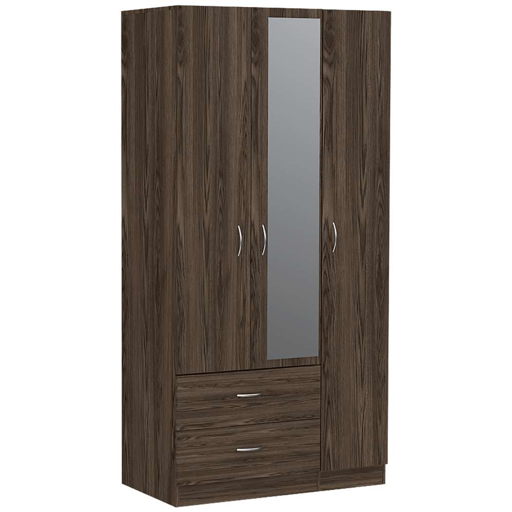 Closet Oporto Coñac 89 cm con Tres Puertas y Dos Cajones - Closets | Bylmo