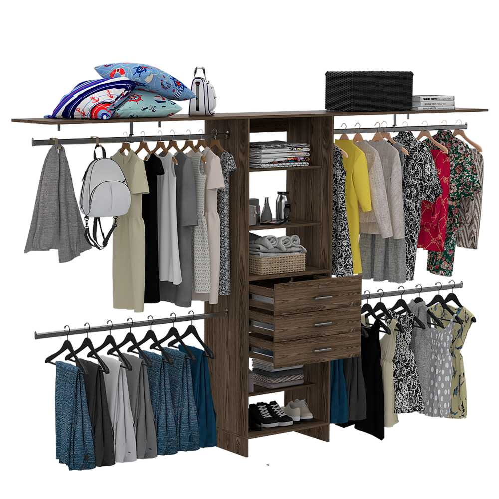 Closet Plego Coñac 300x187.7cm con 3 Cajones con 4 Entrepaños - Closets | Bylmo