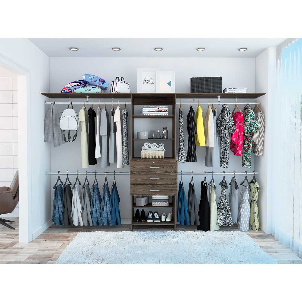 Closet Plego Coñac 300x187.7cm con 3 Cajones con 4 Entrepaños - Closets | Bylmo