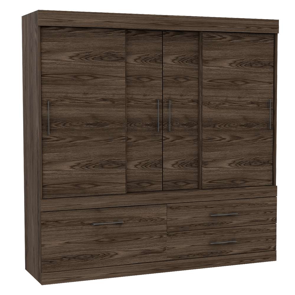 Closet Portofino Coñac 180 cm con Cinco Puertas y Dos Cajones - Closets | Bylmo
