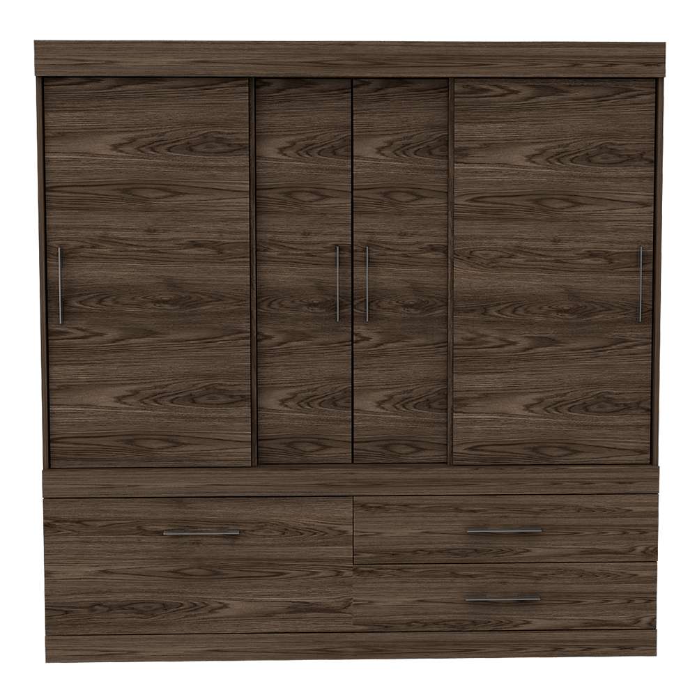 Closet Portofino Coñac 180 cm con Cinco Puertas y Dos Cajones - Closets | Bylmo