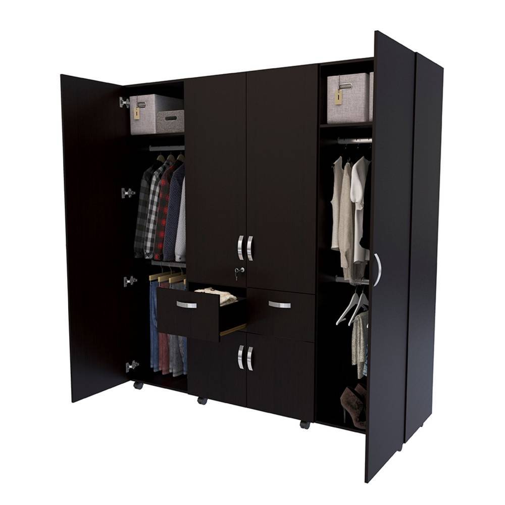 Closet Sevilla Wengue 190.1x200.3cm con 2 Cajones con 2 Entrepaños - Closets | Bylmo