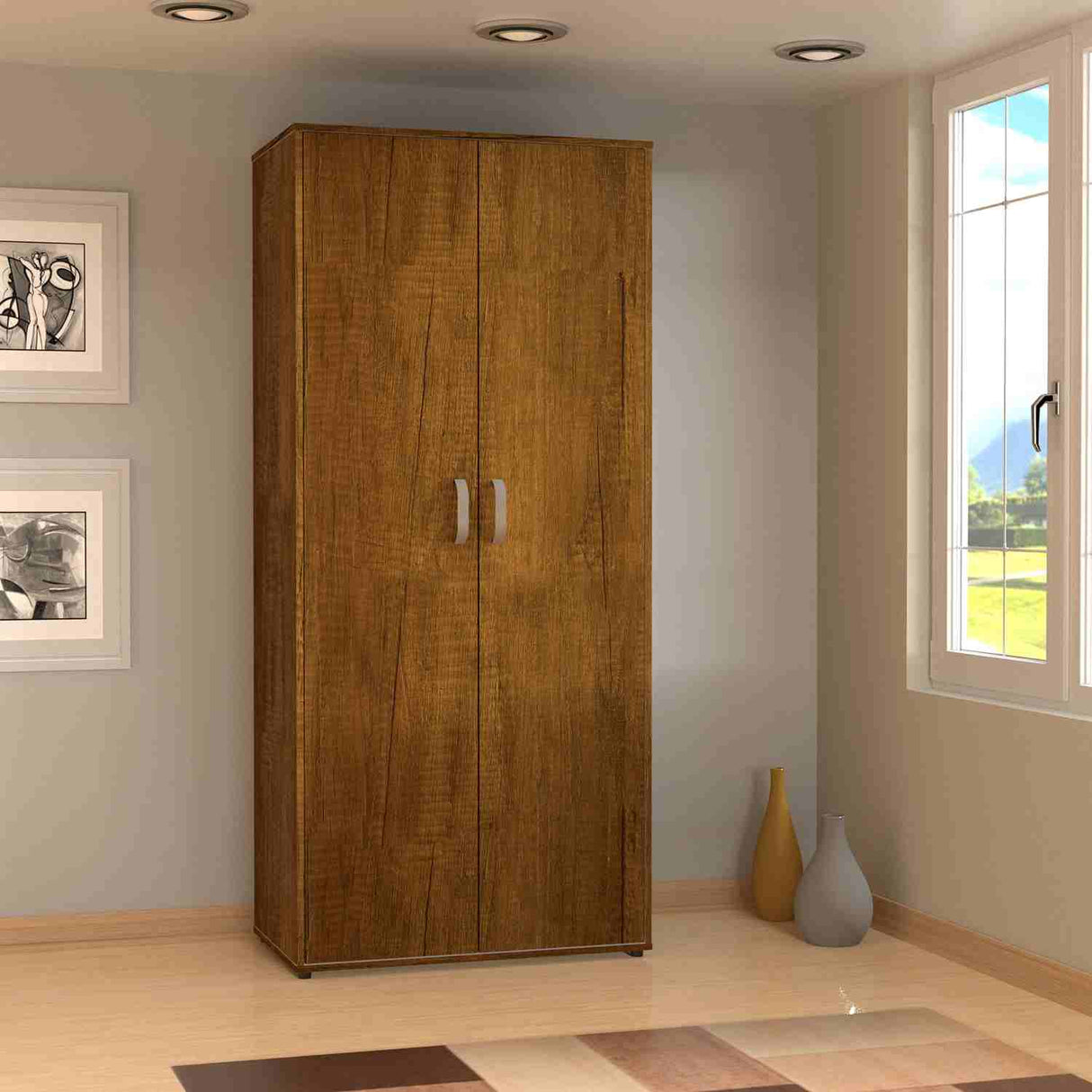 Closet Star Caramelo 80x180cm sin Cajones con 2 Entrepaños - Closets | Bylmo