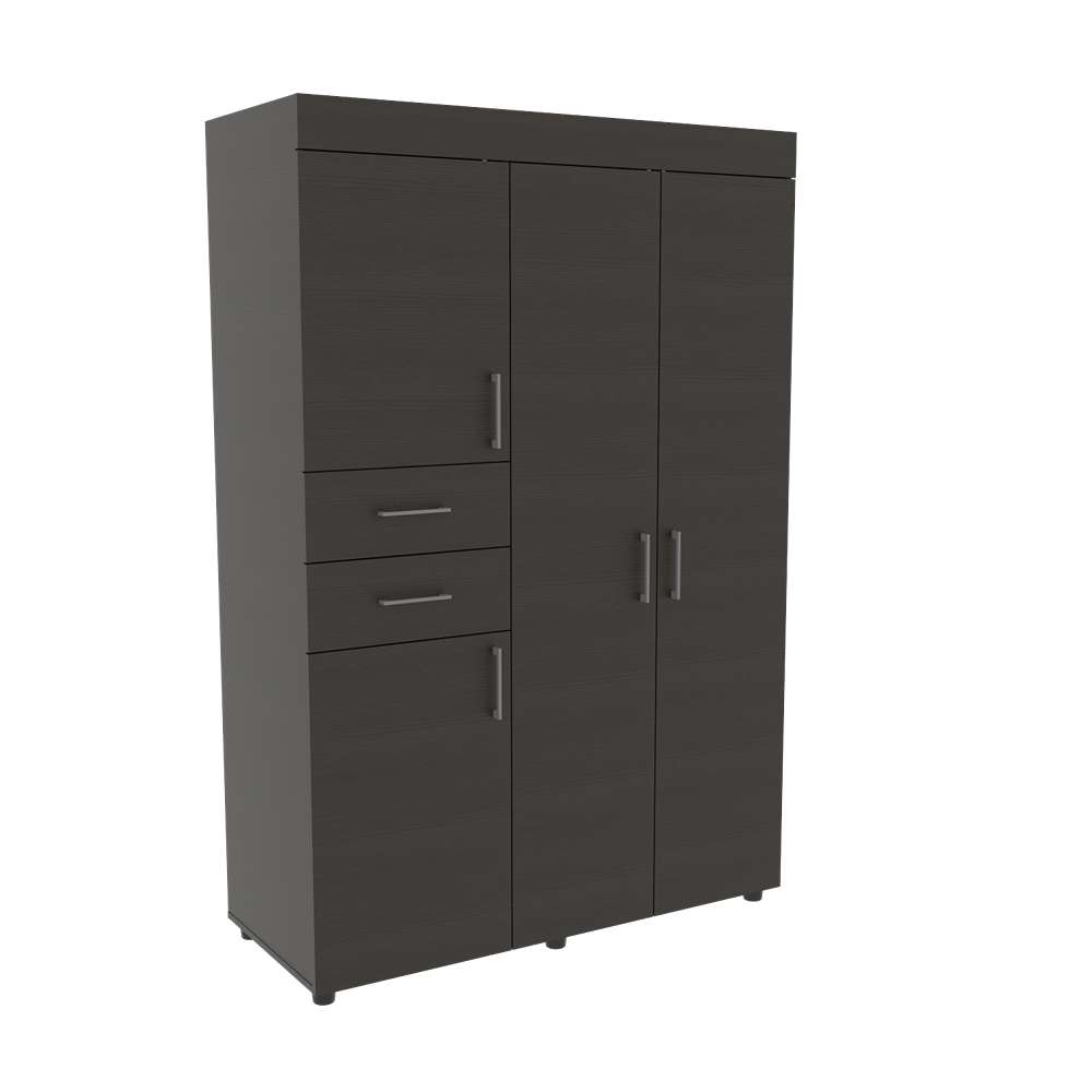 Closet Valencia Wengue 120 cm con Cuatro Puertas y Dos Cajones - Closets | Bylmo