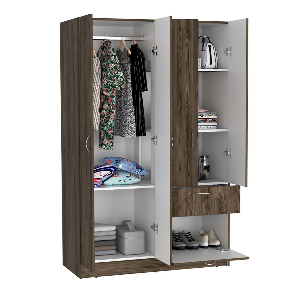 Closet Vaupés Coñac 108 cm con Cinco Puertas y Un Cajón - Closets | Bylmo