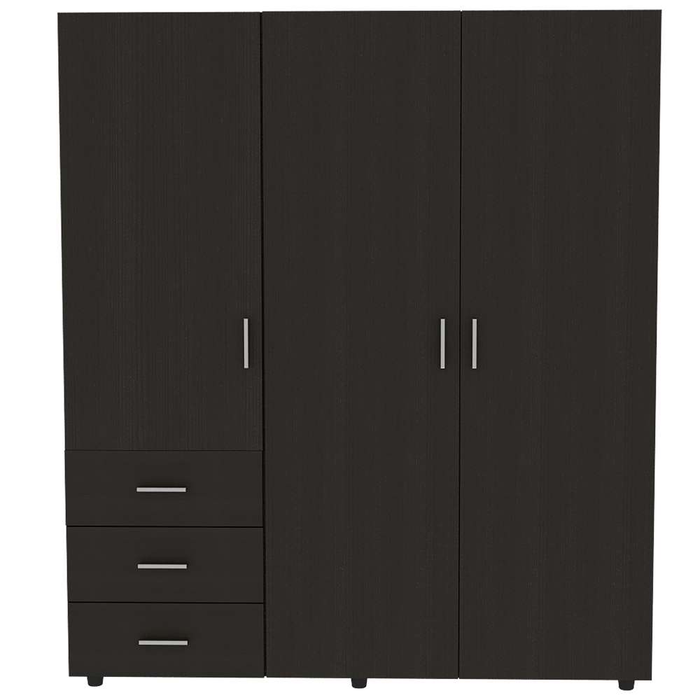 Closet Venecia Wengue 140 cm con Tres Puertas y Tres Cajones - Closets | Bylmo
