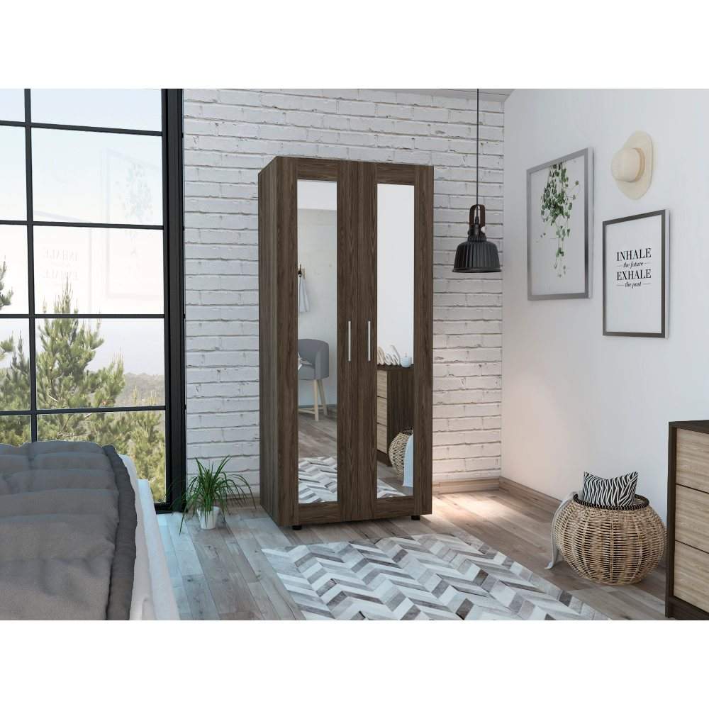 Closet Imperial Coñac 80 cm con Espejos y Dos Puertas - Closets | Bylmo