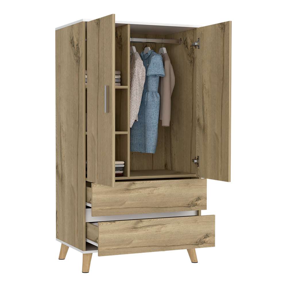 Closet Z Duna 80 cm con Dos Puertas y Dos Cajones - Closets | Bylmo