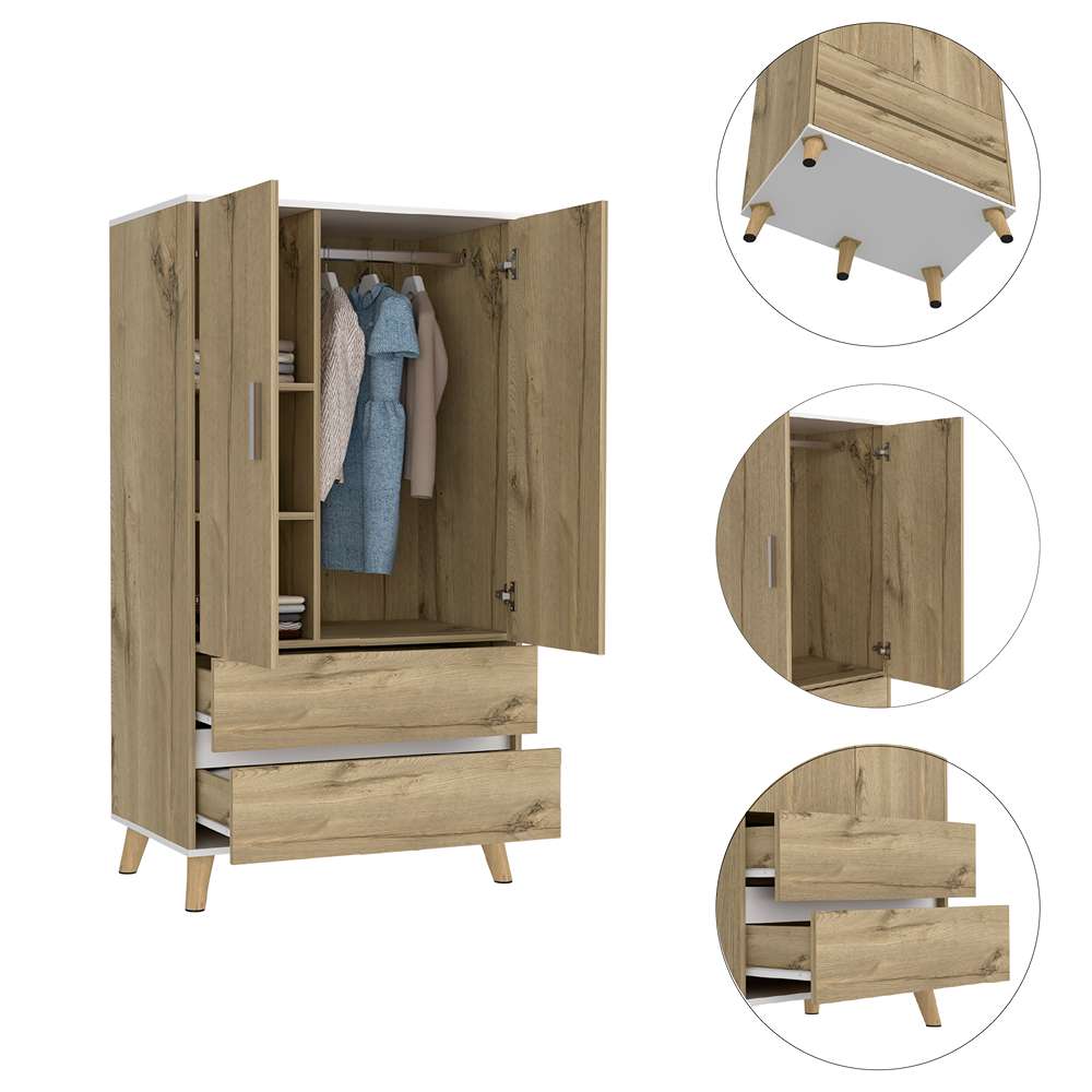 Closet Z Duna 80 cm con Dos Puertas y Dos Cajones - Closets | Bylmo