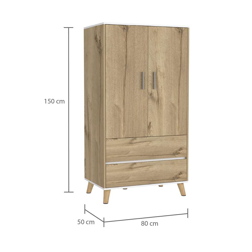 Closet Z Duna 80 cm con Dos Puertas y Dos Cajones - Closets | Bylmo