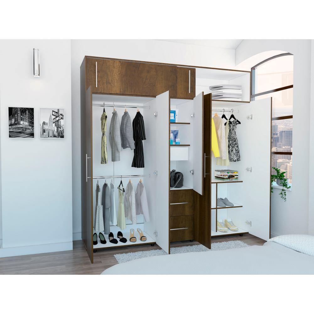 Closet Bigaf Caramelo 200 cm con Siete Puertas y Tres Cajones - Closets | Bylmo