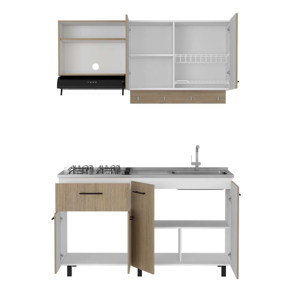 Cocina Alani Rovere 150 cm Derecha con Mesón - Cocinas | Bylmo