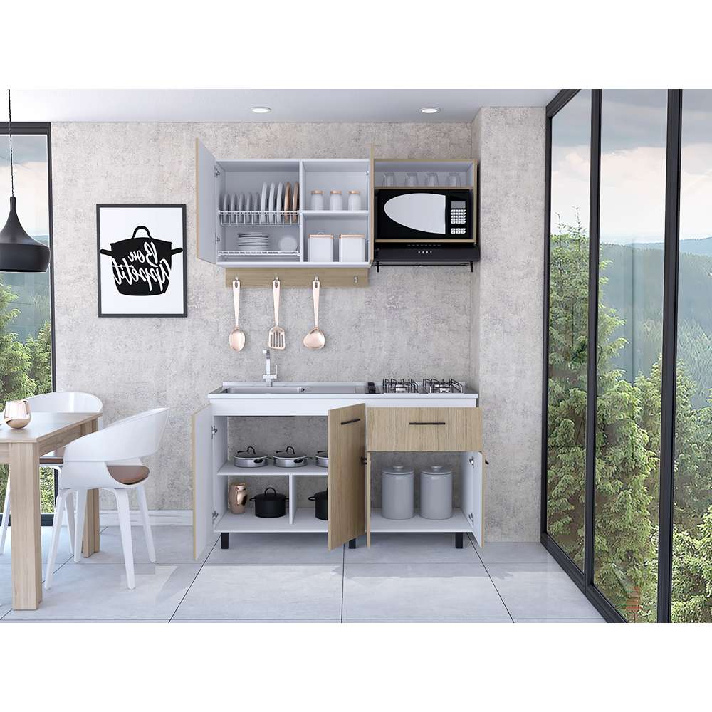 Cocina Alani Rovere 150 cm Izquierda con Mesón - Cocinas | Bylmo