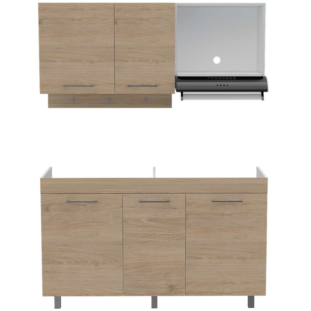 Cocina Miro Rovere y Blanco 150x90cm sin Mesón y sin Estufa - Cocinas | Bylmo